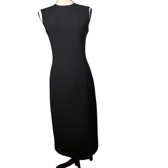 Elegant Carine Black Sheath Dress Sz 2 Timeless Little Black Dress Pre-owned - Picture 1 of 7